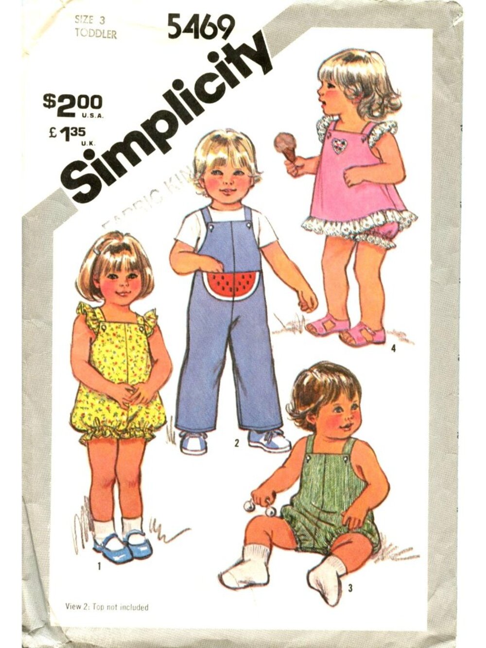 Simplicity 5469 Toddler Rompers Jumpsuit Sundress & Panties Sewing Pattern SZ 3
